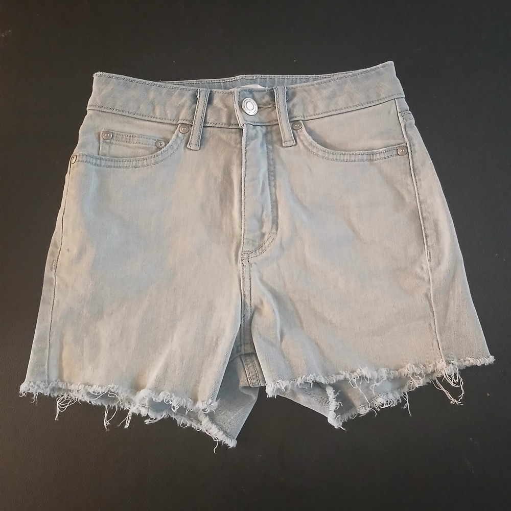 LC Lauren Conrad Light Gray Frayed Jean Shorts